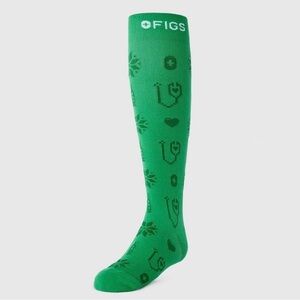 Figs Green Do it With Heart Compression Socks